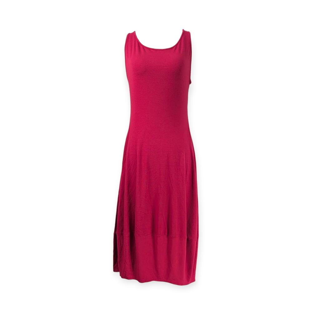 Eileen Fisher Garnet Bubble Hem Midi Dress Sz S